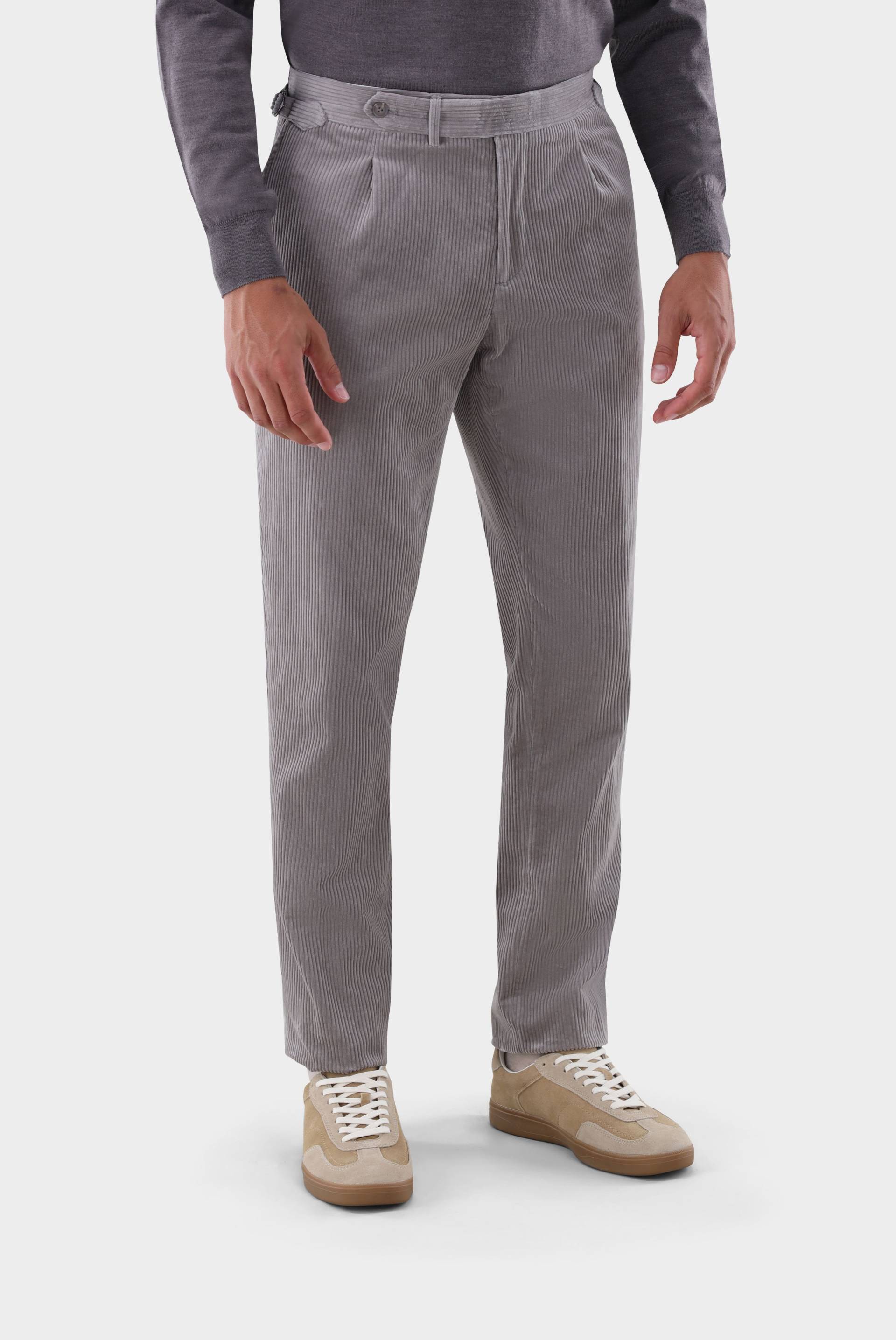 Kordhose mit Bundfalte Slim Fit von van Laack