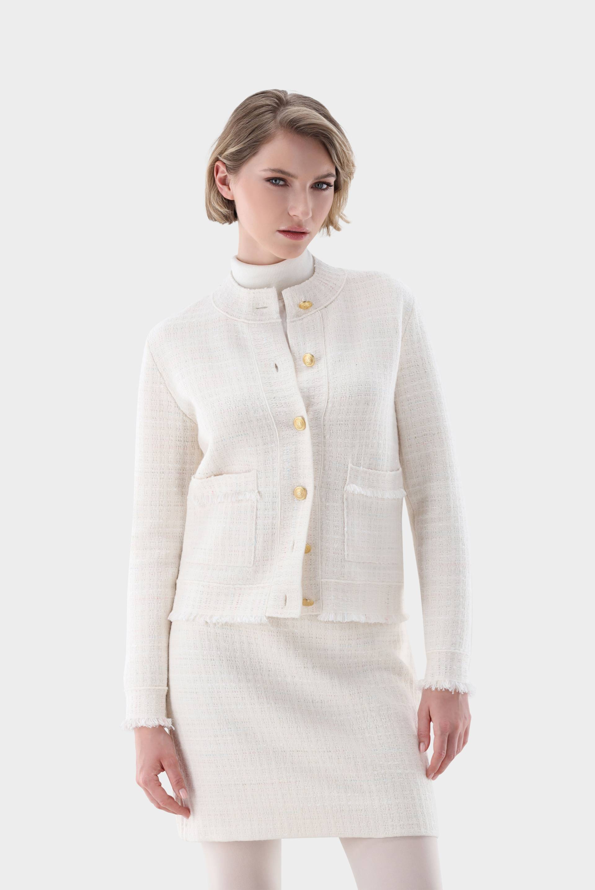 Kurz Jacke aus gestricktem Tweed von van Laack