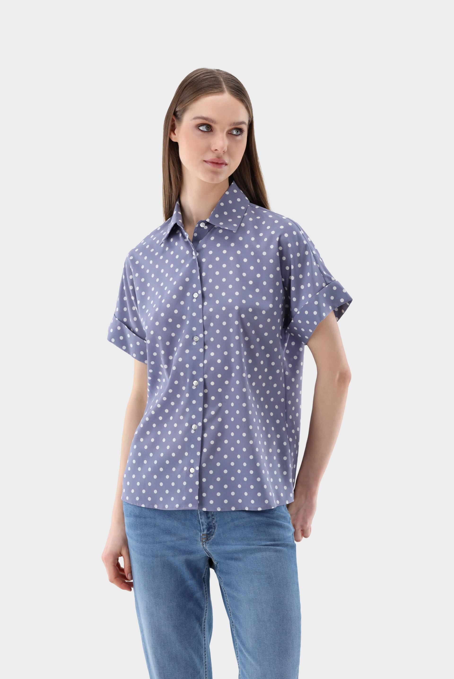 Kurzarm Bluse mit Punktedruck von van Laack