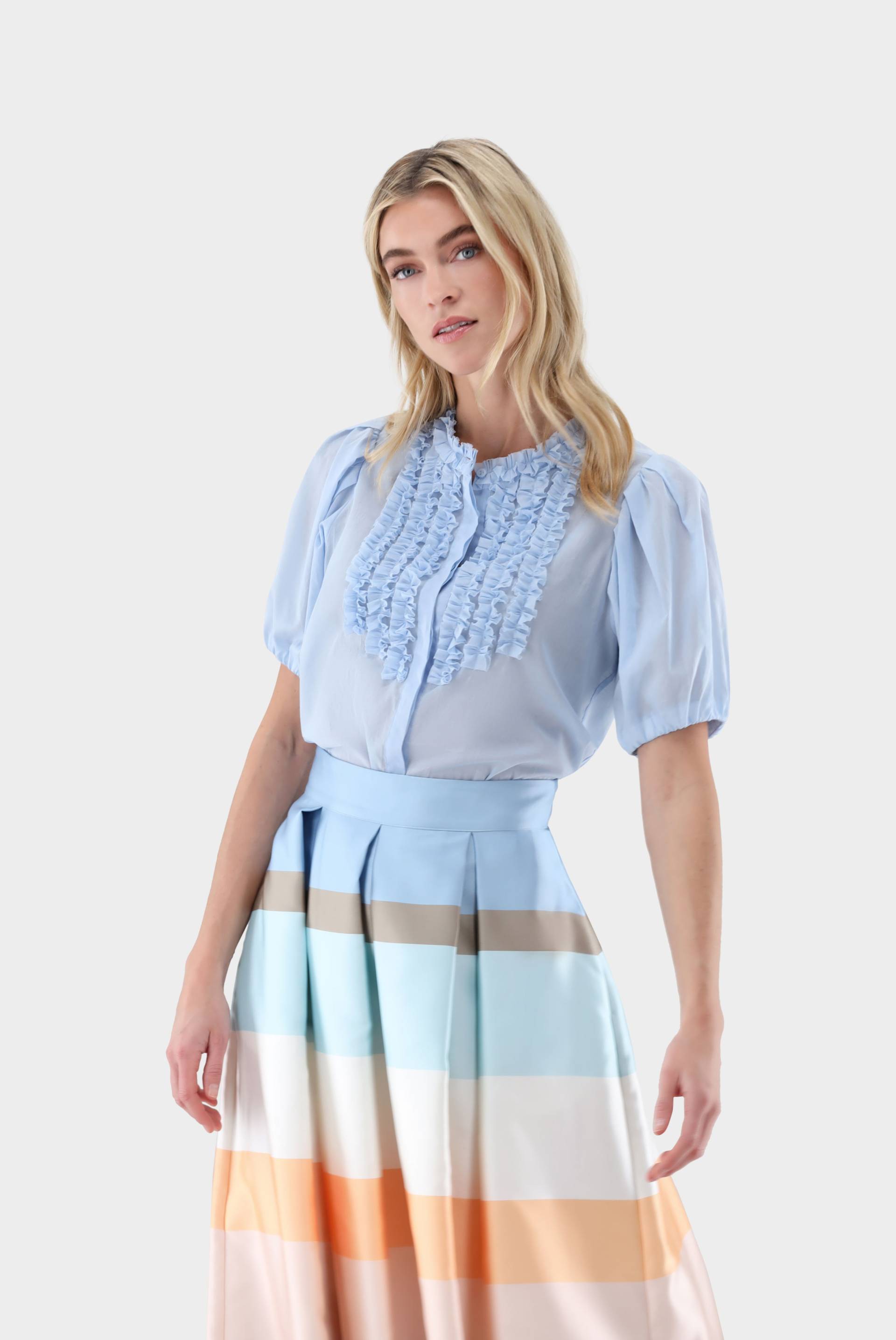 Kurzarm Bluse mit Rüschen von van Laack