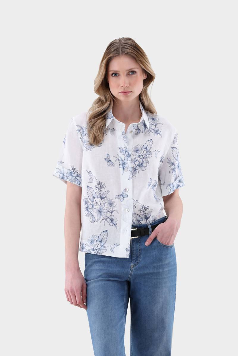 Kurzarm Hemdbluse aus Leinen mit Floralem Druck von van Laack