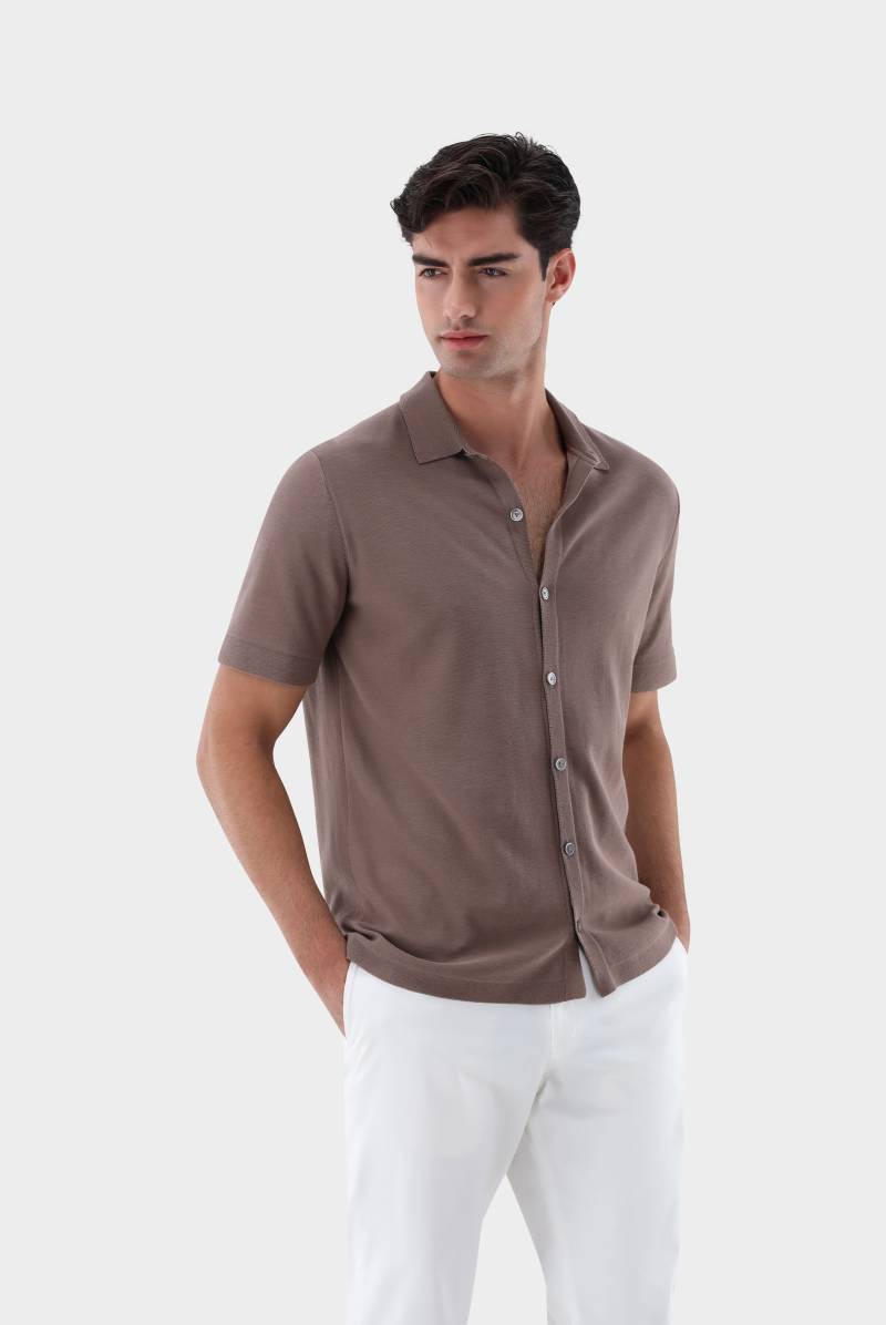 Kurzarm Strick Hemd aus Air Cotton von van Laack