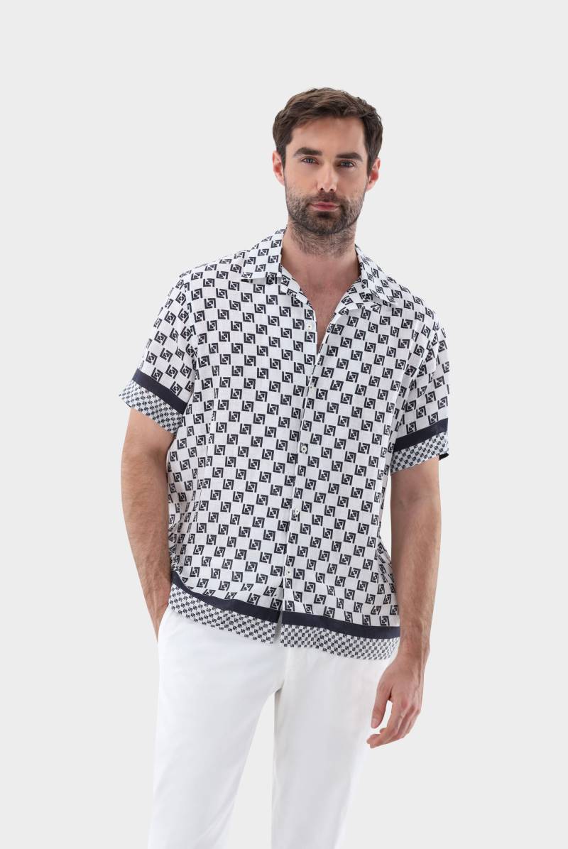 Kurzarmhemd mit Reverskragen und Geometrischem Druck von van Laack