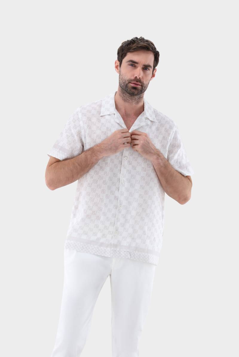 Kurzarmhemd mit Reverskragen und Geometrischem Druck von van Laack