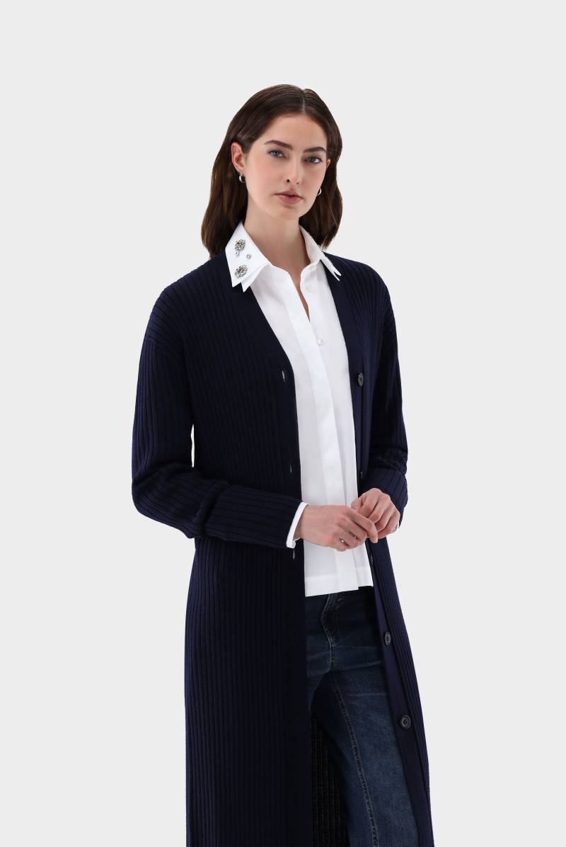 Lange gerippte Strickjacke von van Laack