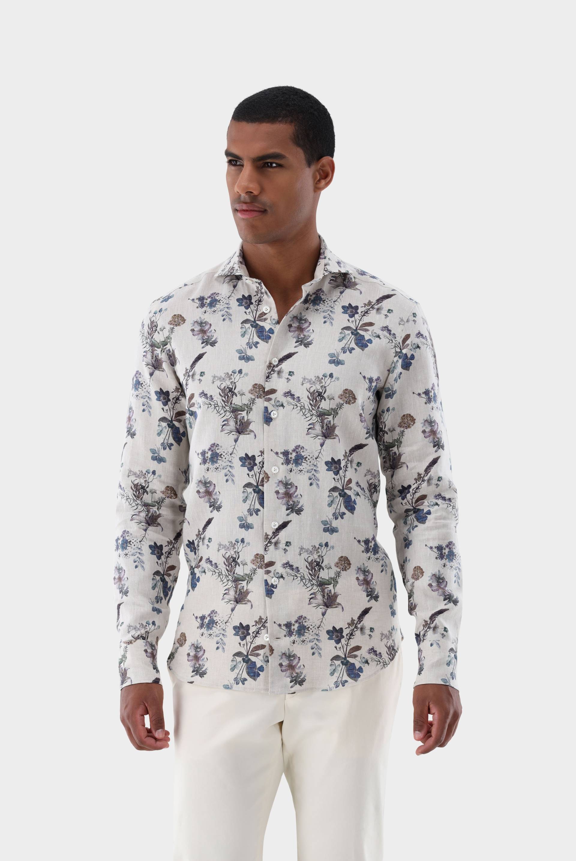 Leinenhemd mit Blumen-Druck Tailor Fit von van Laack