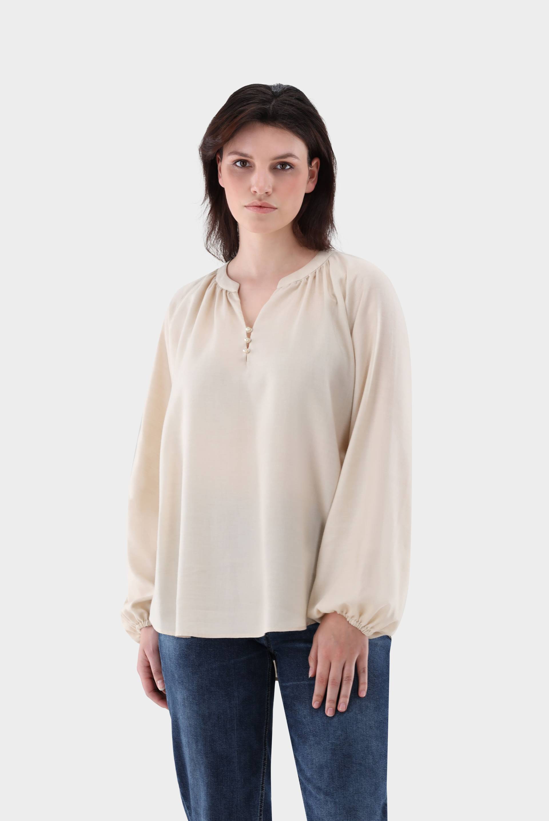 Lockere Bluse mit Stehkragen Lockere Bluse mit Stehkragen von van Laack