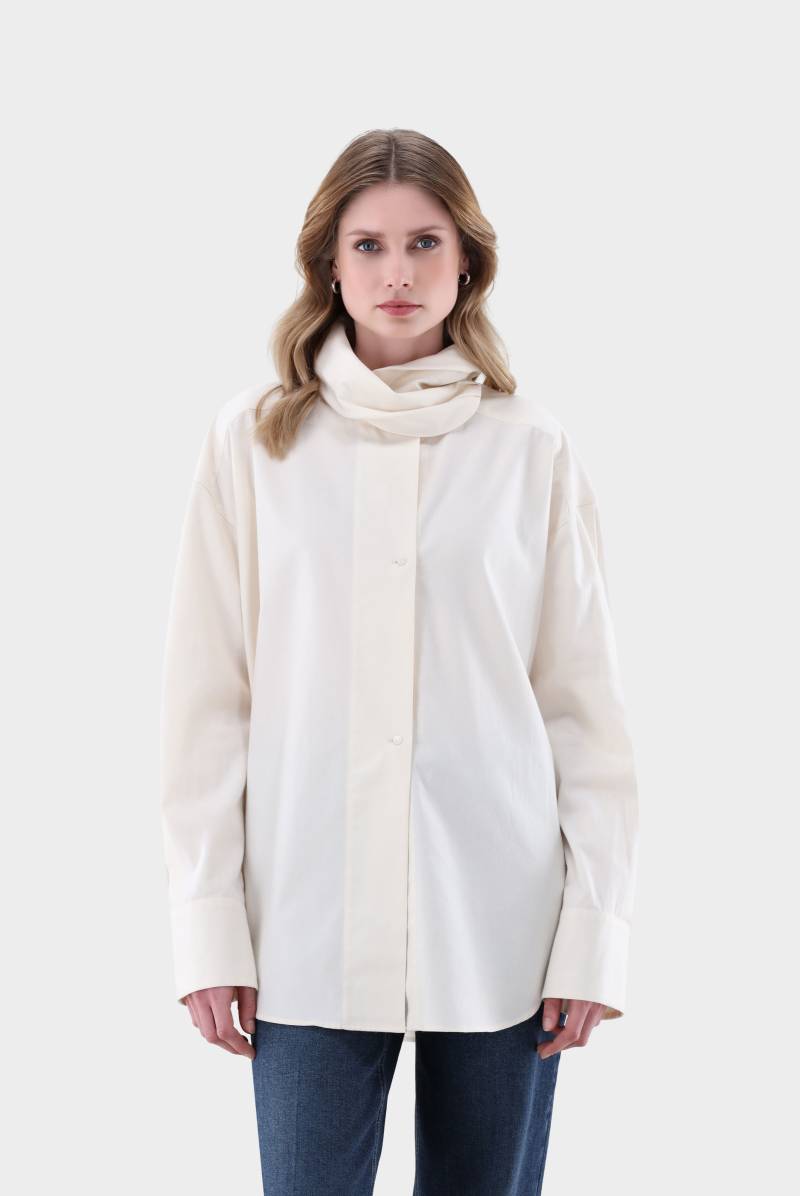 Loose-Fit-Bluse mit hohem Stehkragen von van Laack