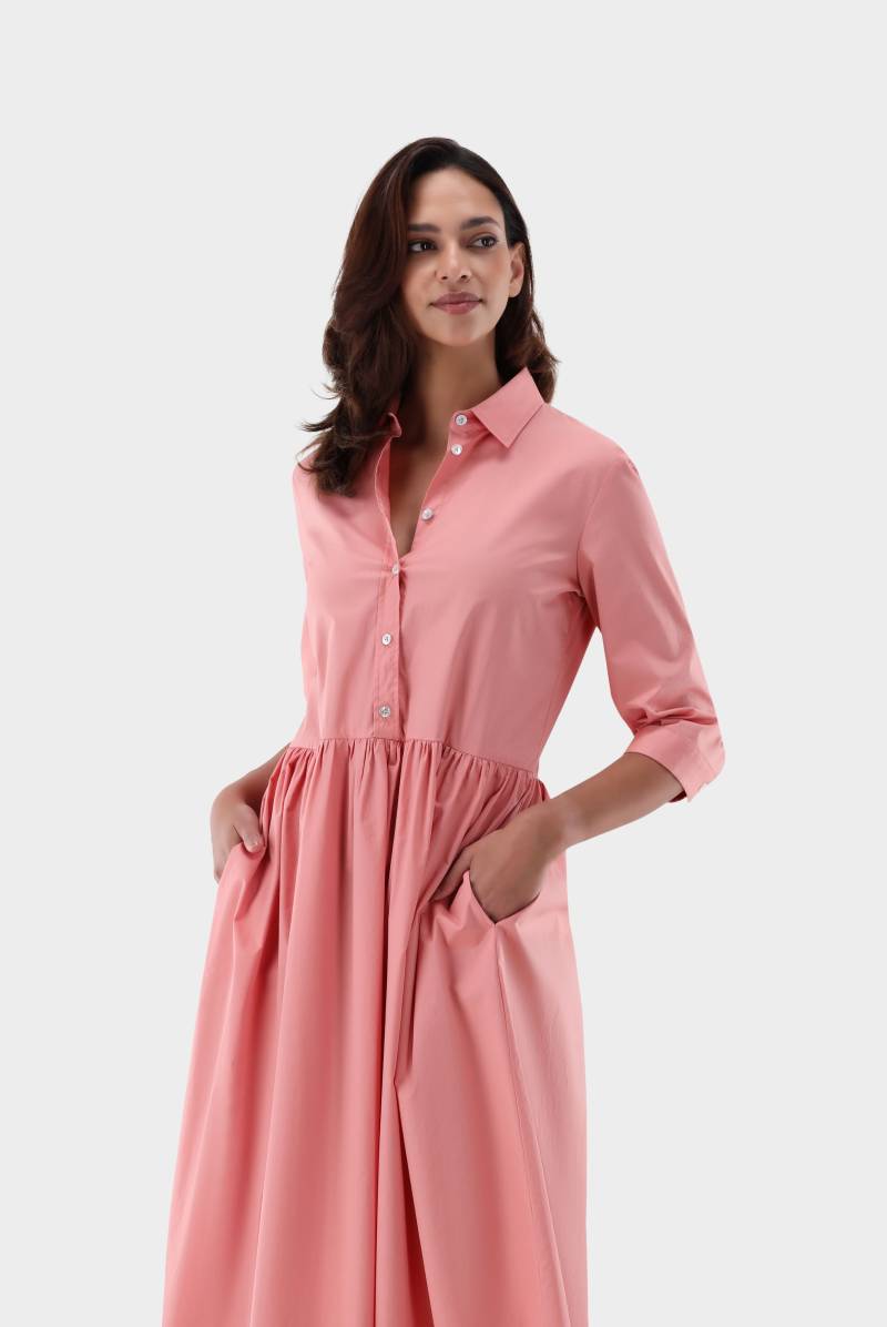 Midi-Hemdblusenkleid aus Baumwollstretch von van Laack