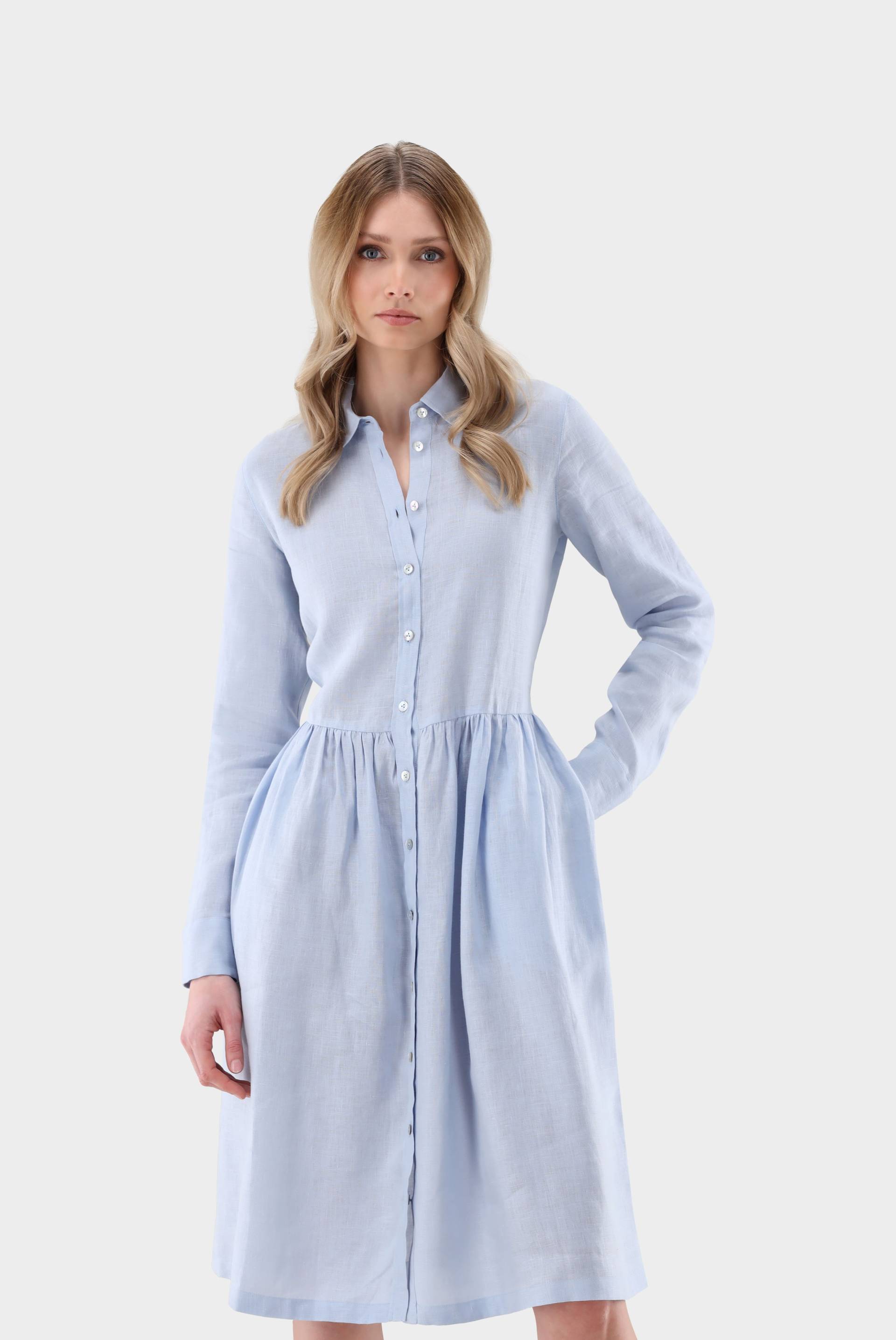 Midi-Hemdblusenkleid aus Leinen von van Laack