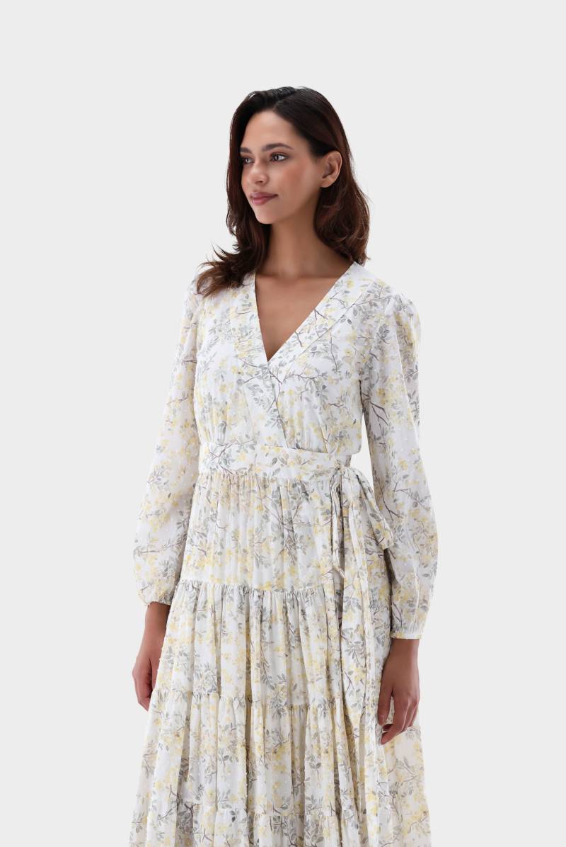 Midi-Wickelkleid mit Puffärmeln von van Laack