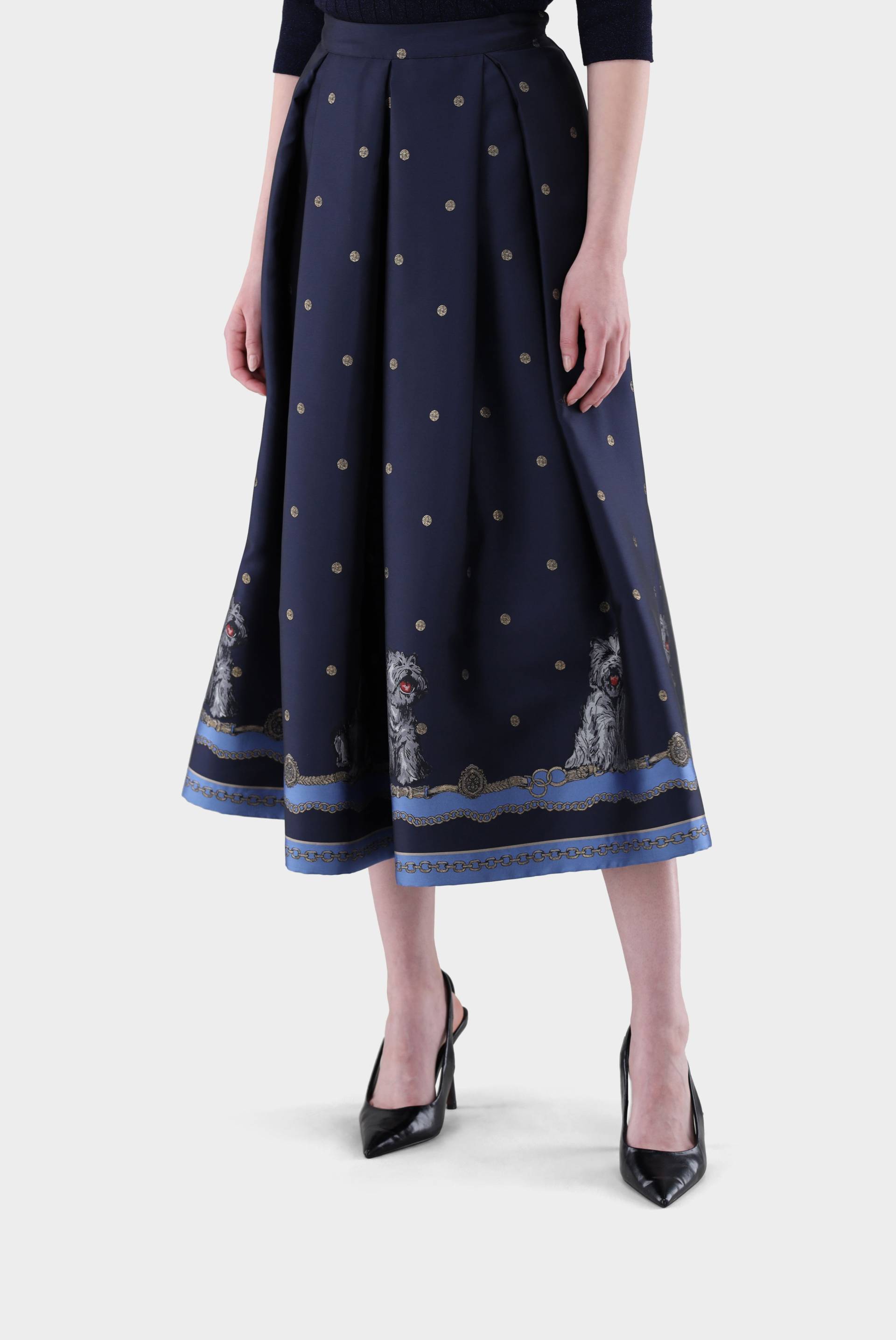 Midirock mit Jacquard-Druck von van Laack