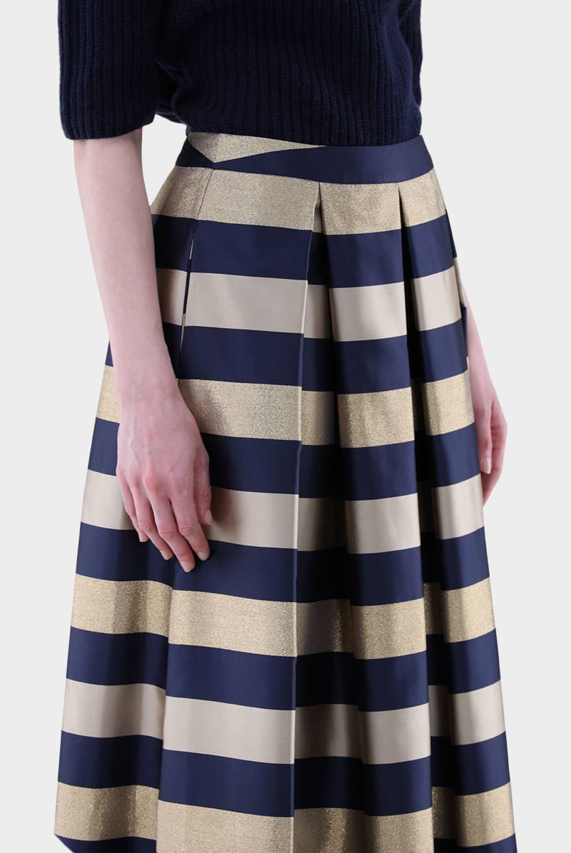 Midirock mit goldenem Jacquard-Streifen von van Laack