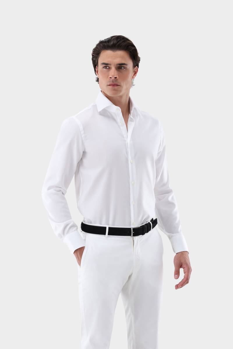 Bügelfreies Businesshemd aus Natté-Gewebe Slim Fit von van Laack
