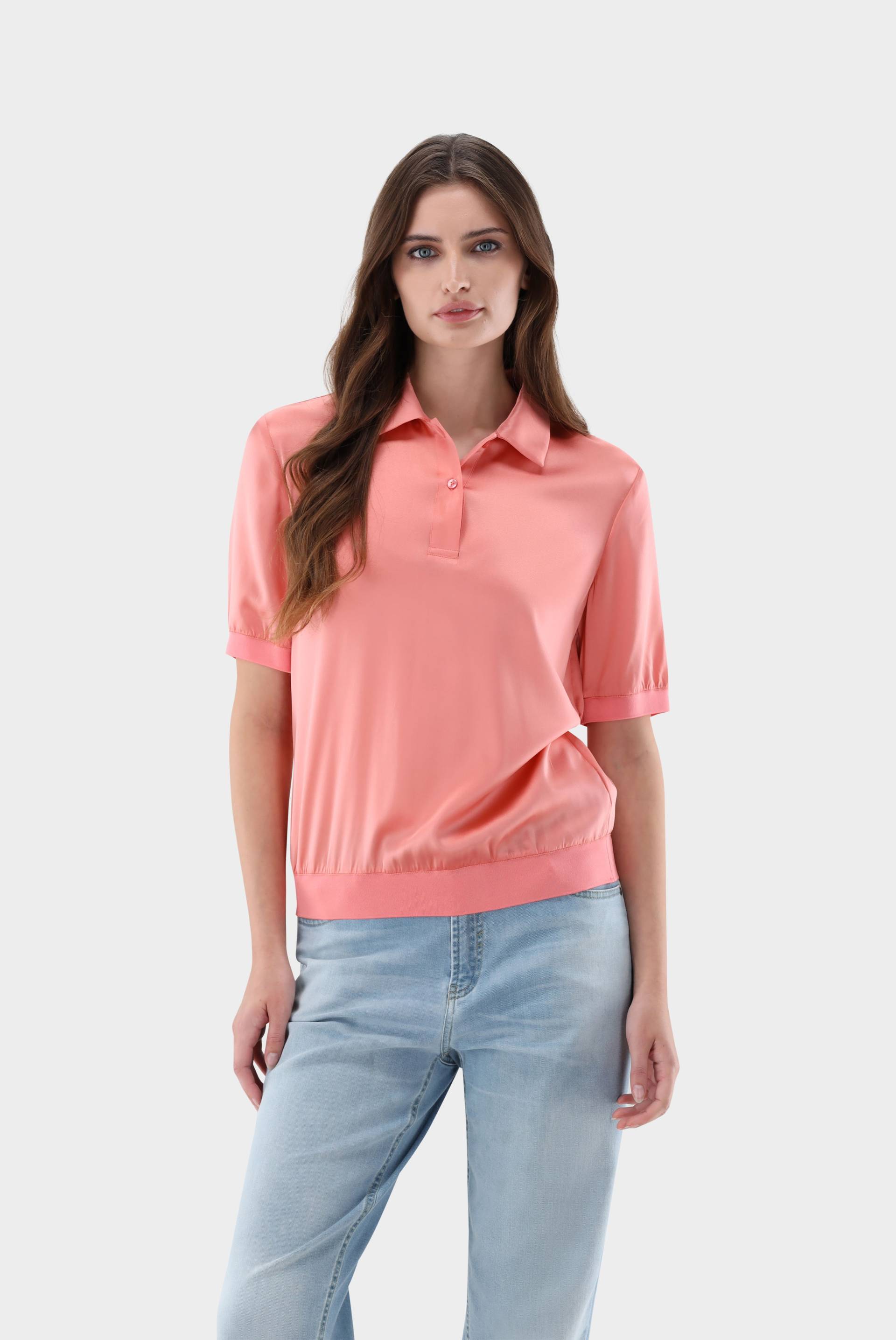Poloshirt aus Seidensatin von van Laack
