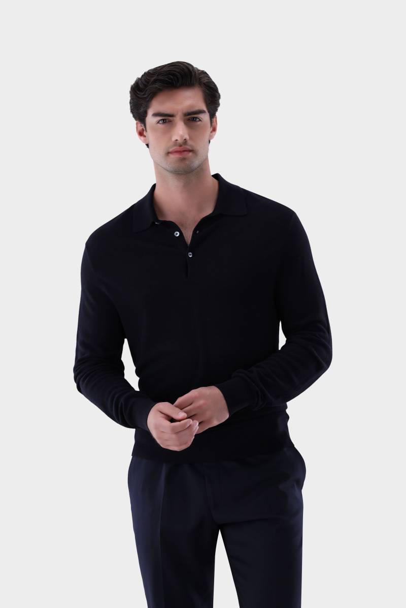 Poloshirt gestrickt mit Langarm von van Laack