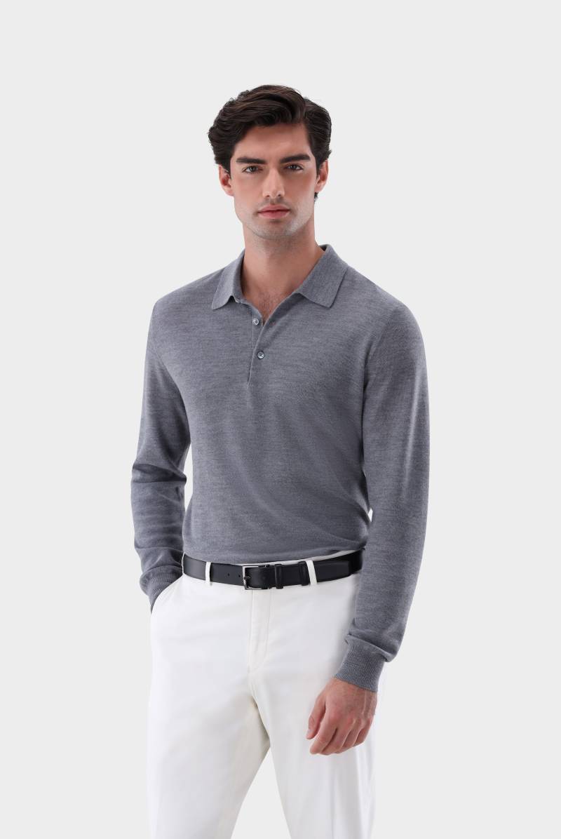 Poloshirt gestrickt mit Langarm von van Laack