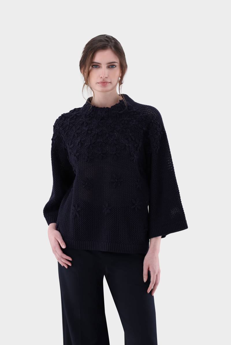 Pullover mit 3D-Muster und Stehkragen von van Laack