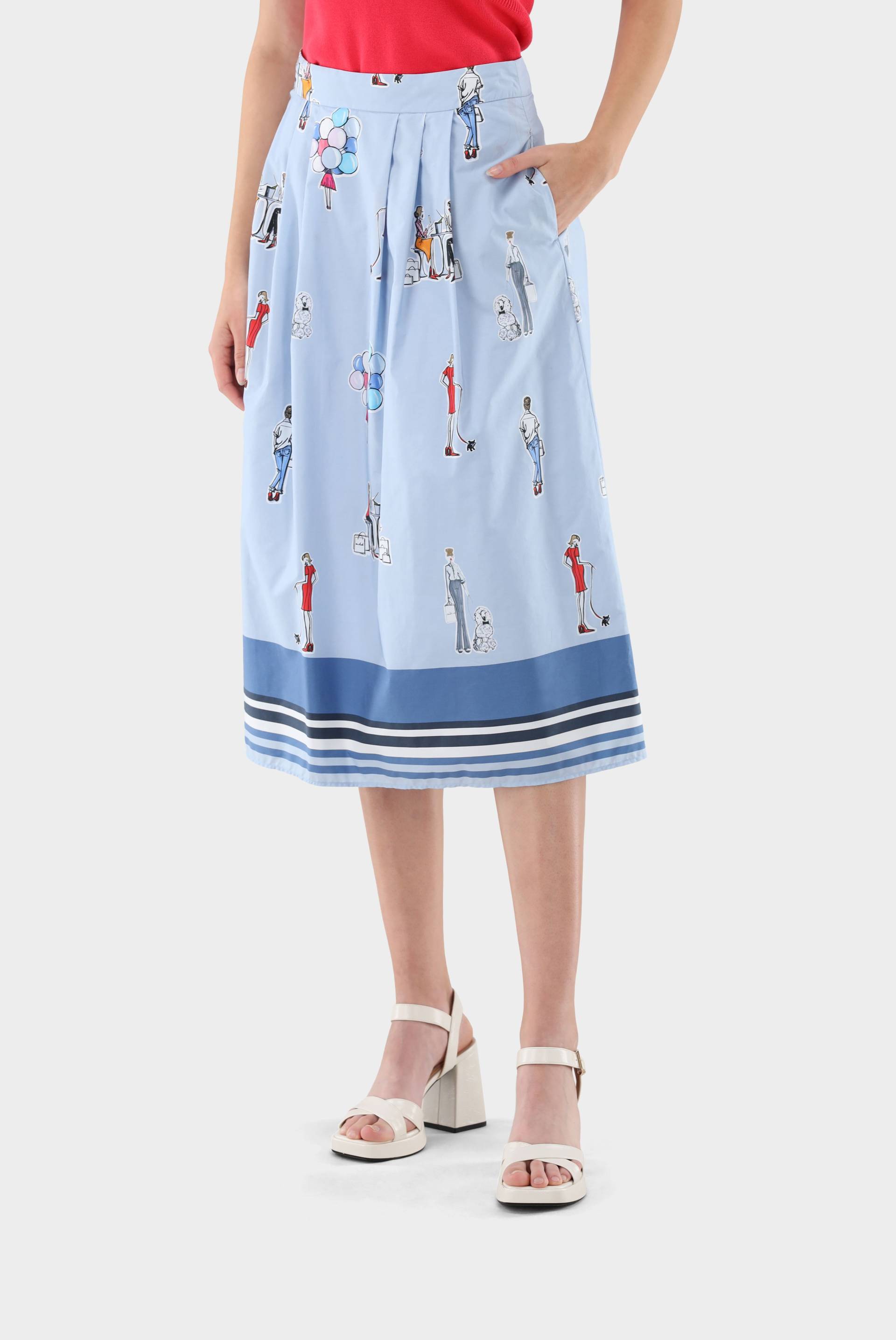 Rock aus Baumwolle mit Druck von van Laack