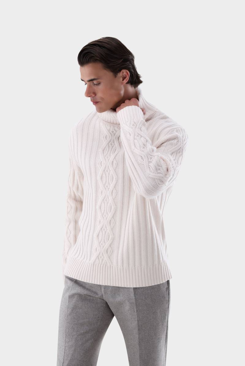 Rollkragenpullover mit Kaschmir und Zopfmuster von van Laack