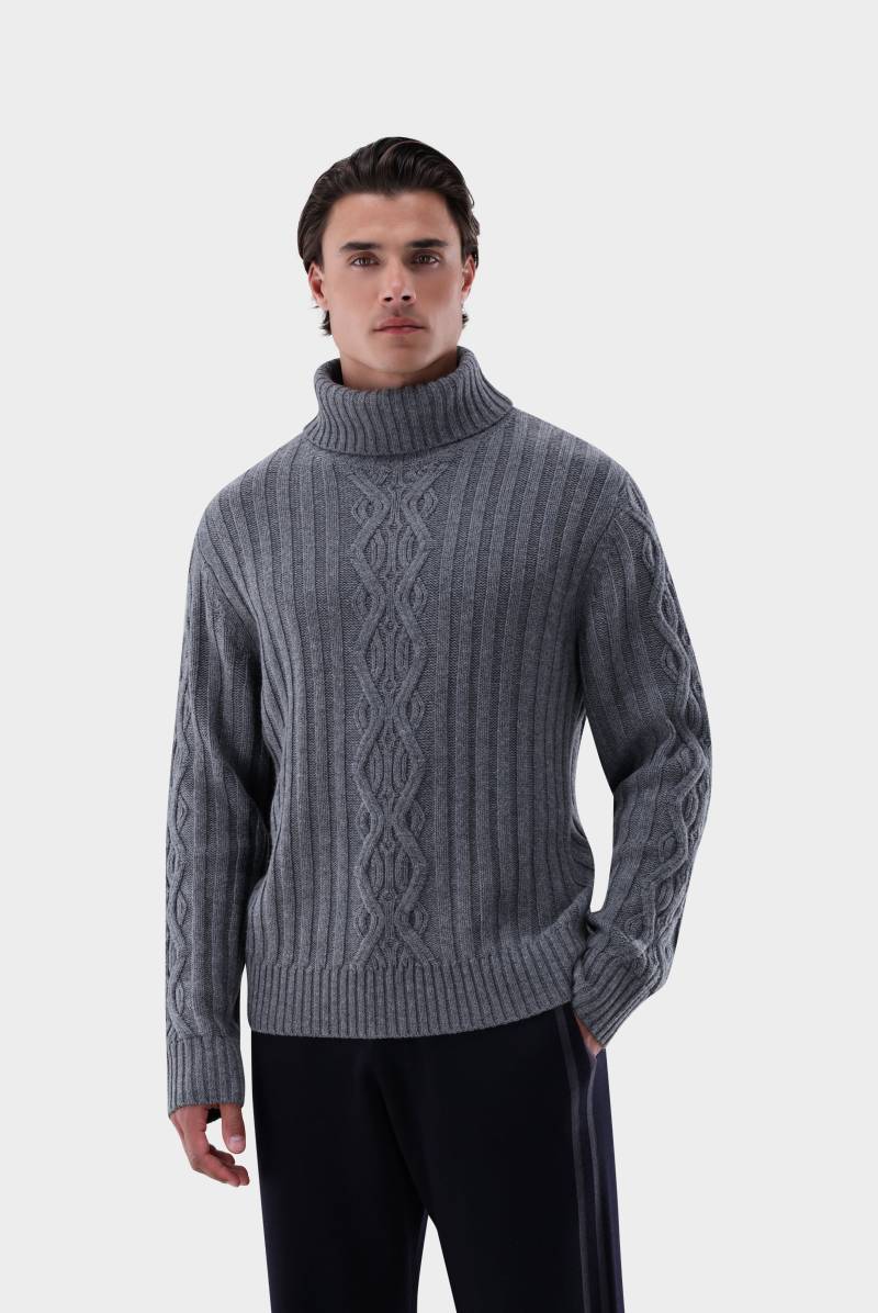 Rollkragenpullover mit Kaschmir und Zopfmuster von van Laack