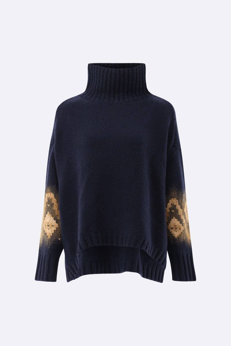 Rollkragenpullover oversized mit Muster an Ärmeln von van Laack