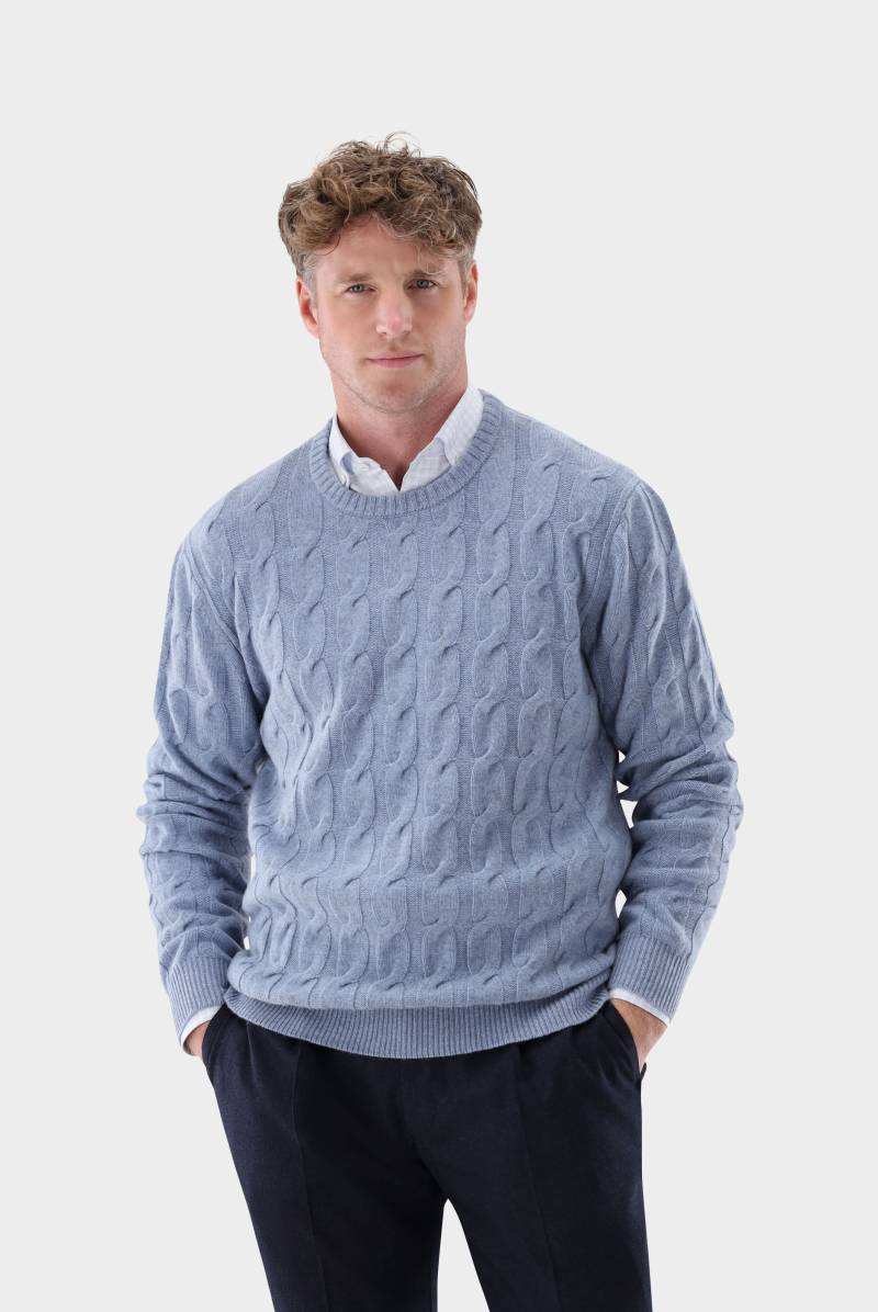 Rundhals Pullover mit Zopfmuster und Kaschmir von van Laack