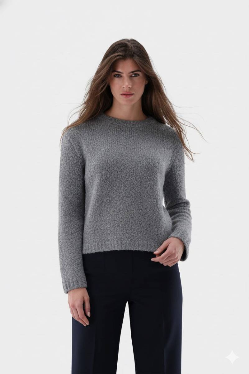 Rundhalspullover aus Teddy-Strick von van Laack