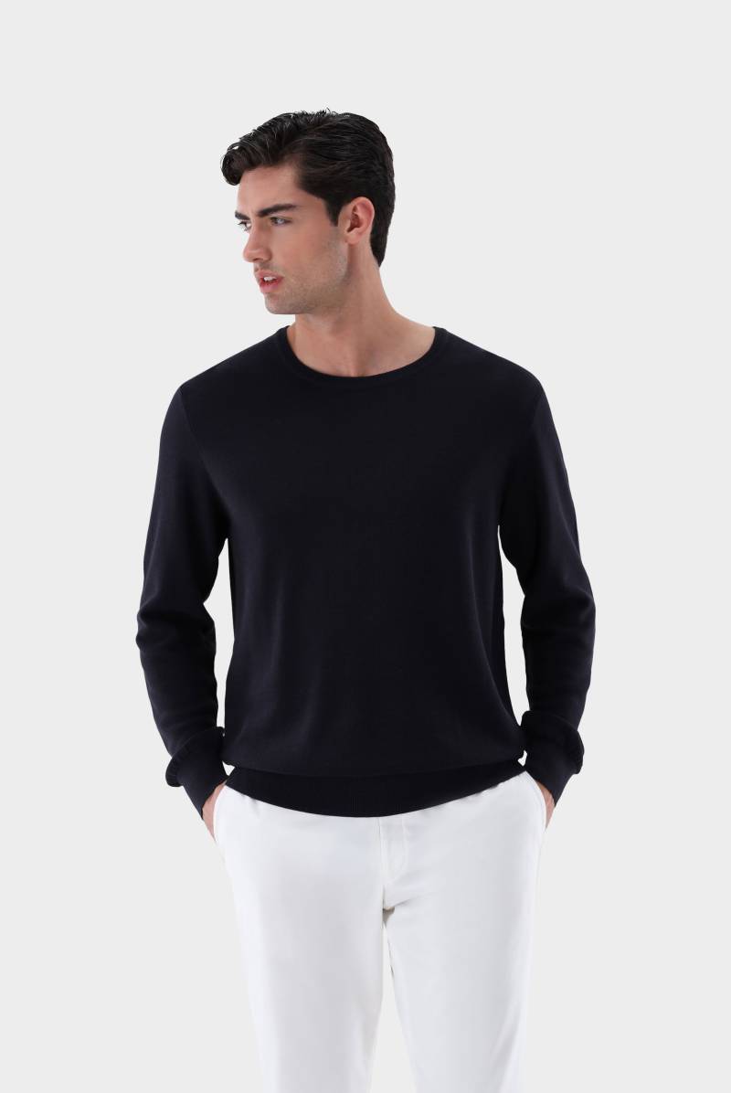 Rundhalspullover mit Reiskorn Optik von van Laack