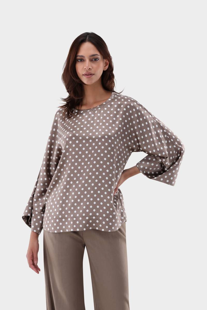 Schlupfbluse aus Seide mit Punkten von van Laack