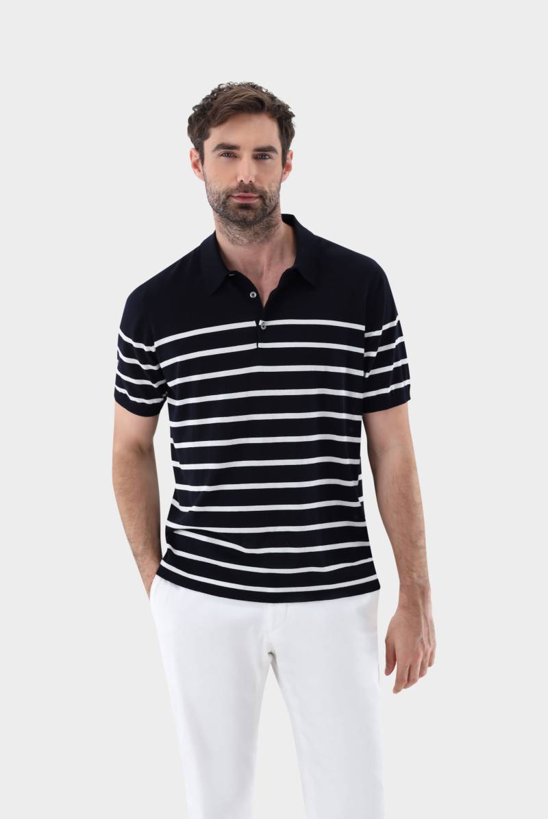 Strick-Polo-Shirt gestreift aus Air Cotton von van Laack