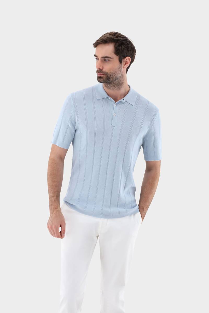 Strick Poloshirt mit Jacquard Streifen von van Laack