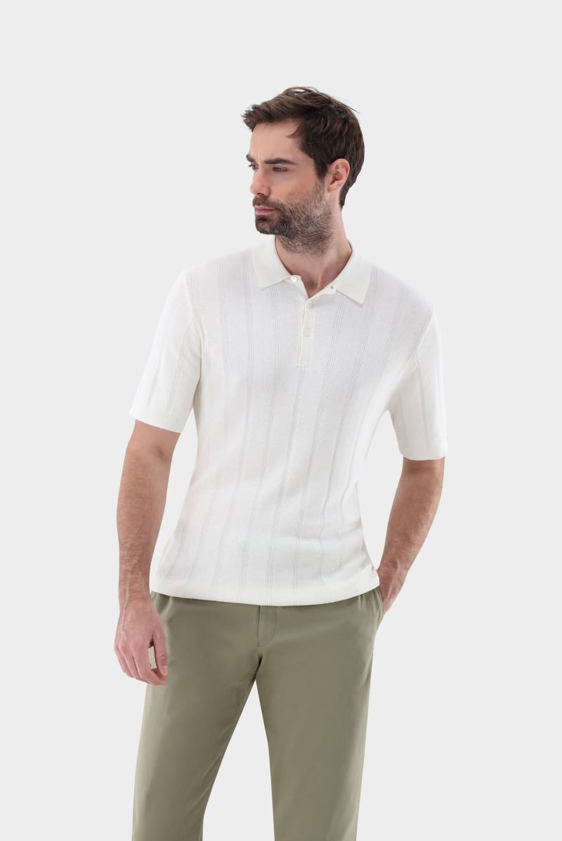 Strick Poloshirt mit Jacquard Streifen von van Laack