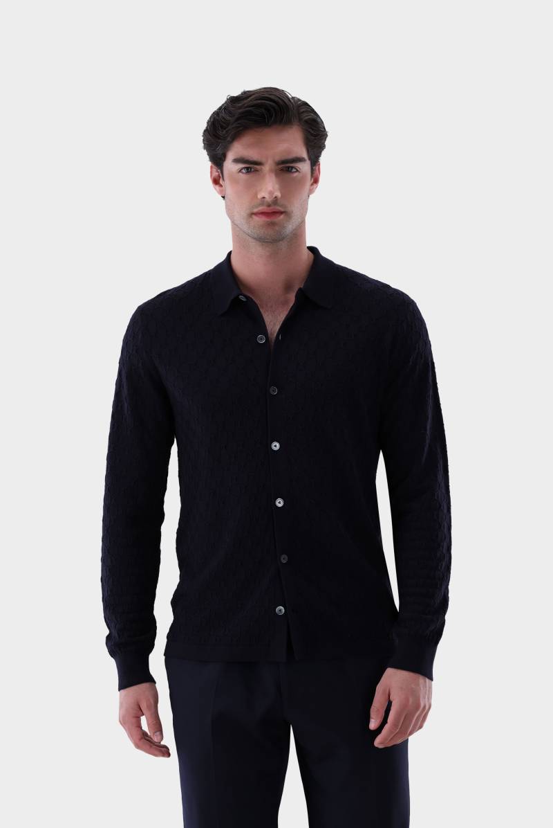 Strickhemd mit 3-D Struktur von van Laack