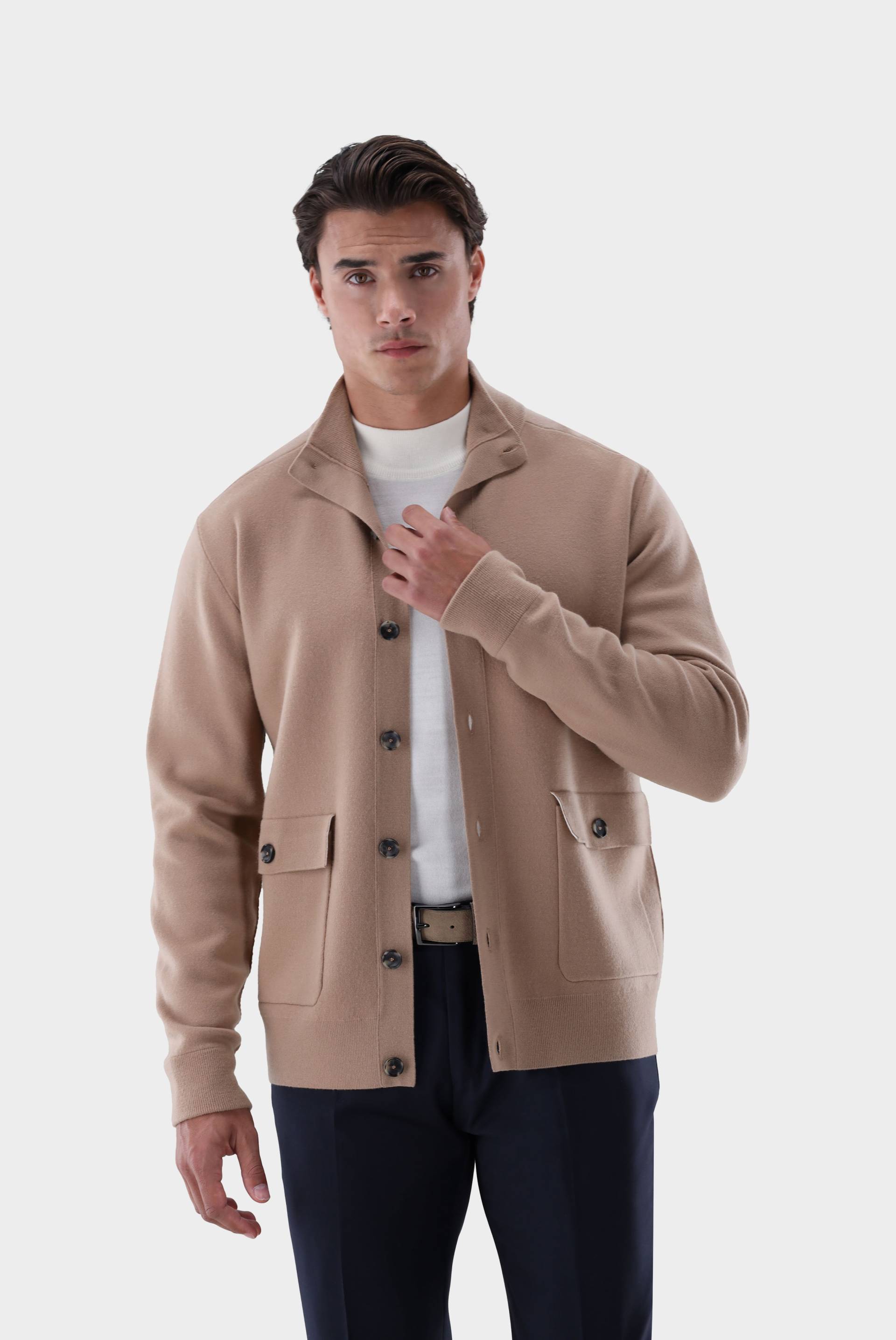 Strickjacke geknöpft mit Stehkragen von van Laack