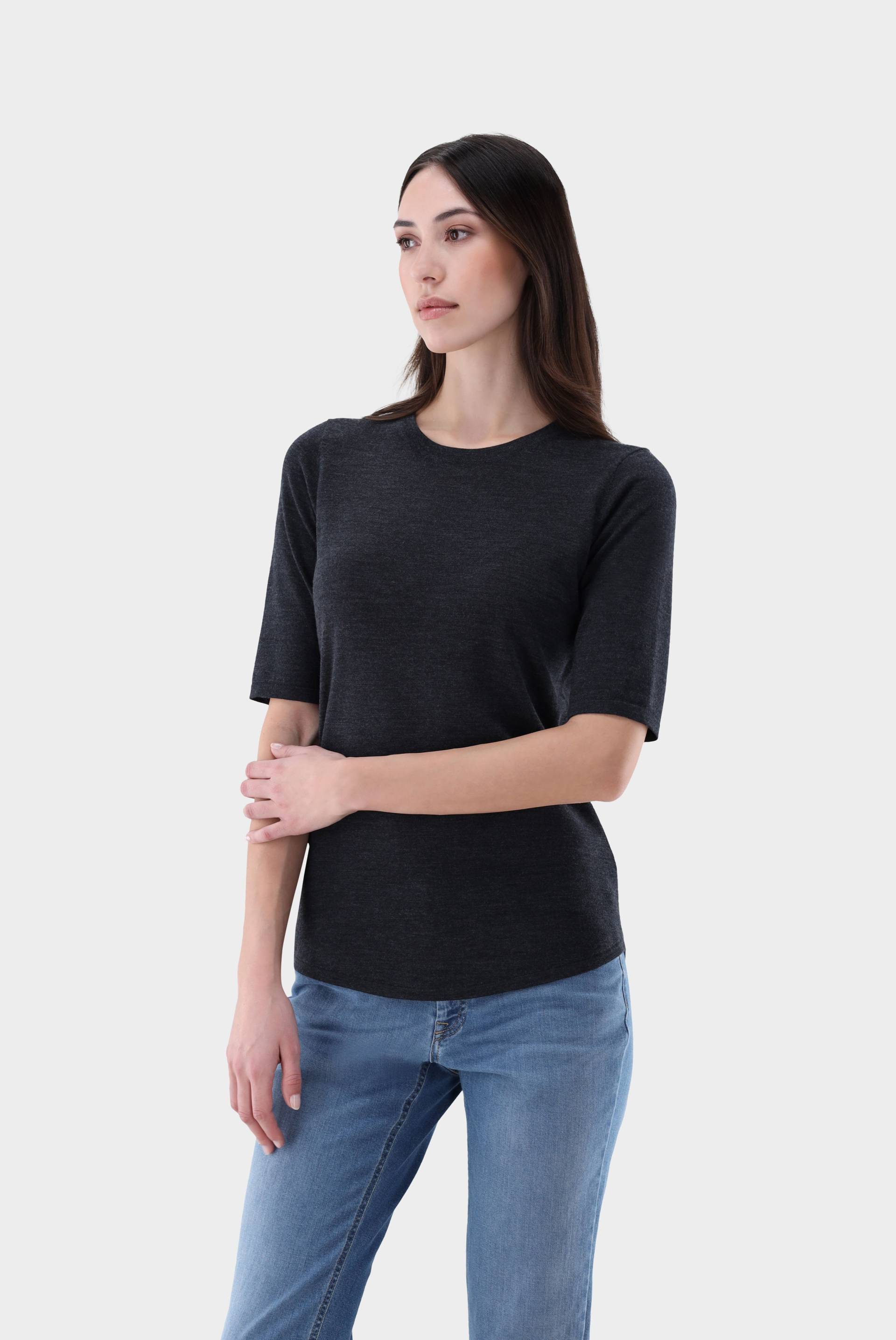 T-Shirt gestrickt aus ultrafeiner Merinowolle von van Laack