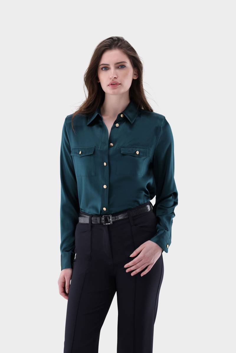 Taillierte Hemdbluse aus Seide mit Brusttaschen von van Laack