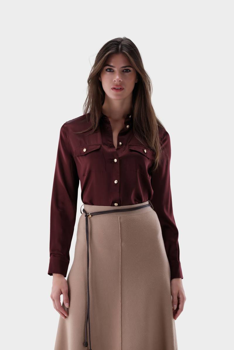 Taillierte Hemdbluse aus Seide mit Brusttaschen von van Laack