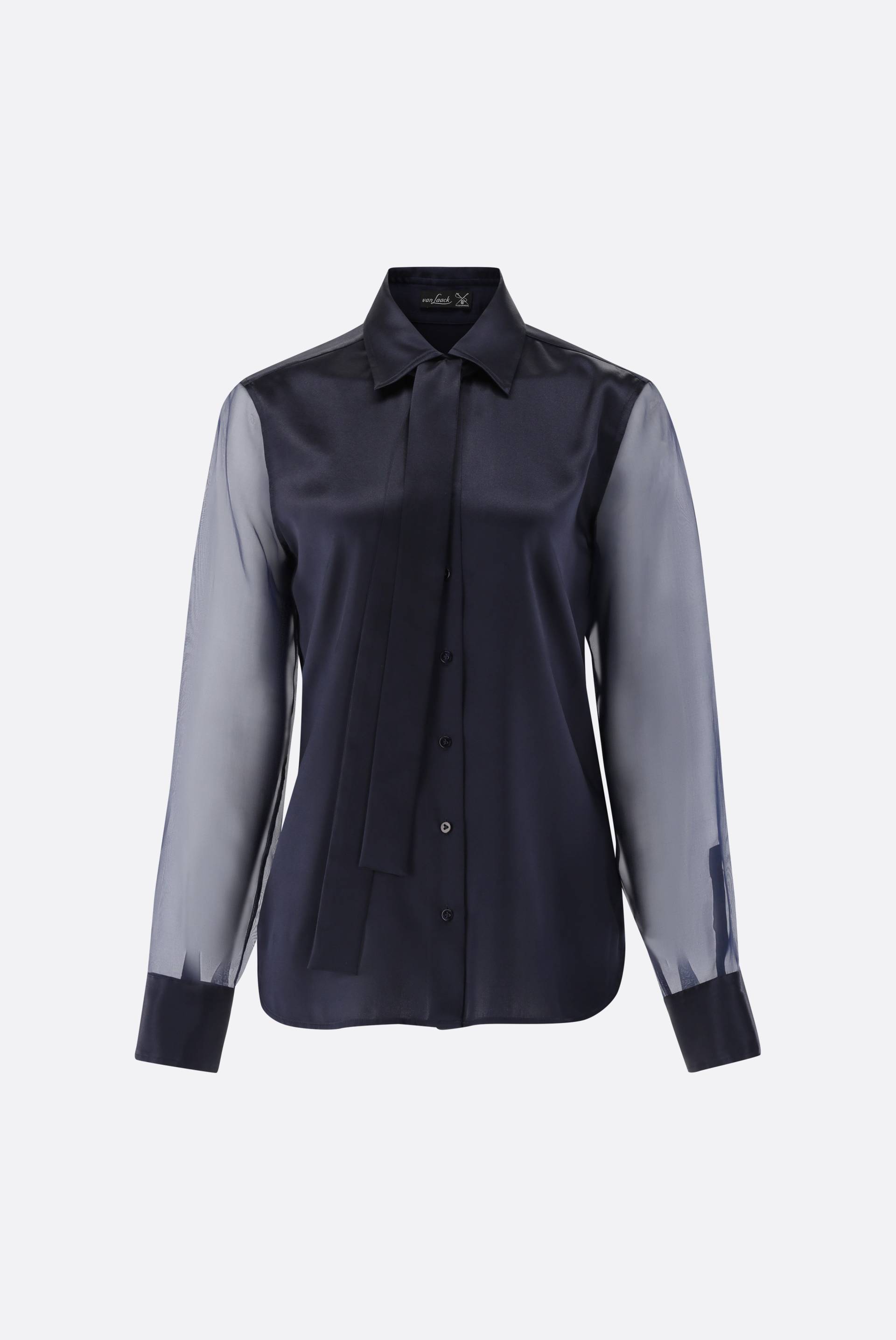 Taillierte Seidenbluse mit Organza Ärmeln von van Laack