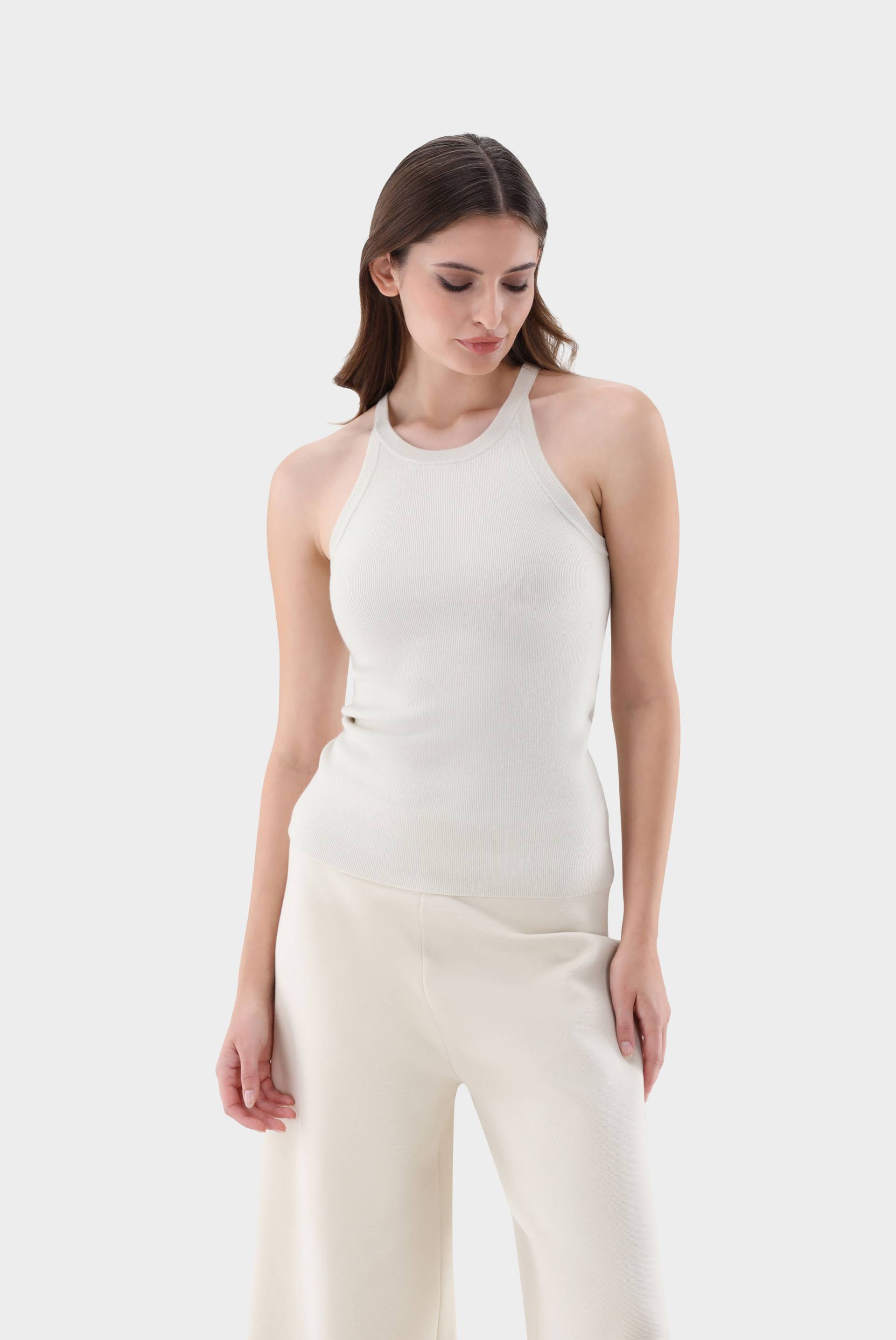 Tanktop aus Merino und Lamé von van Laack