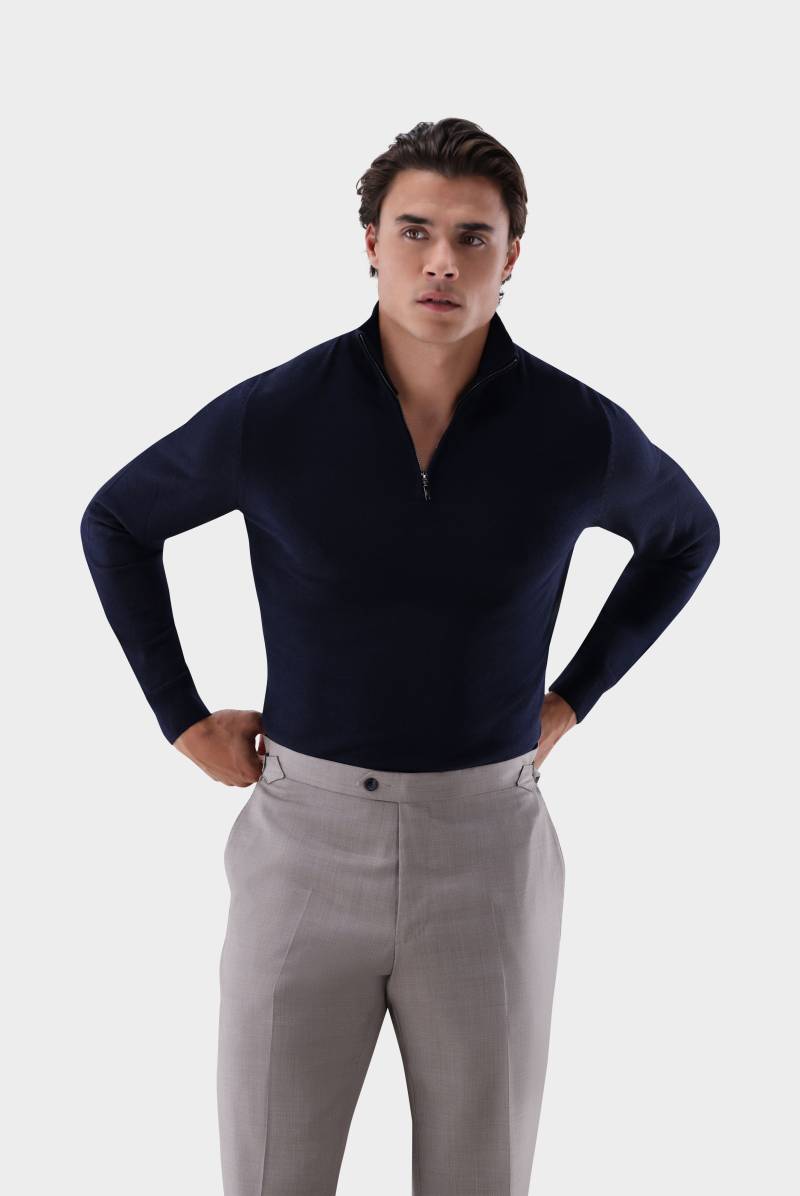 Troyer aus merzerisierter Merinowolle mit Farbdetail von van Laack