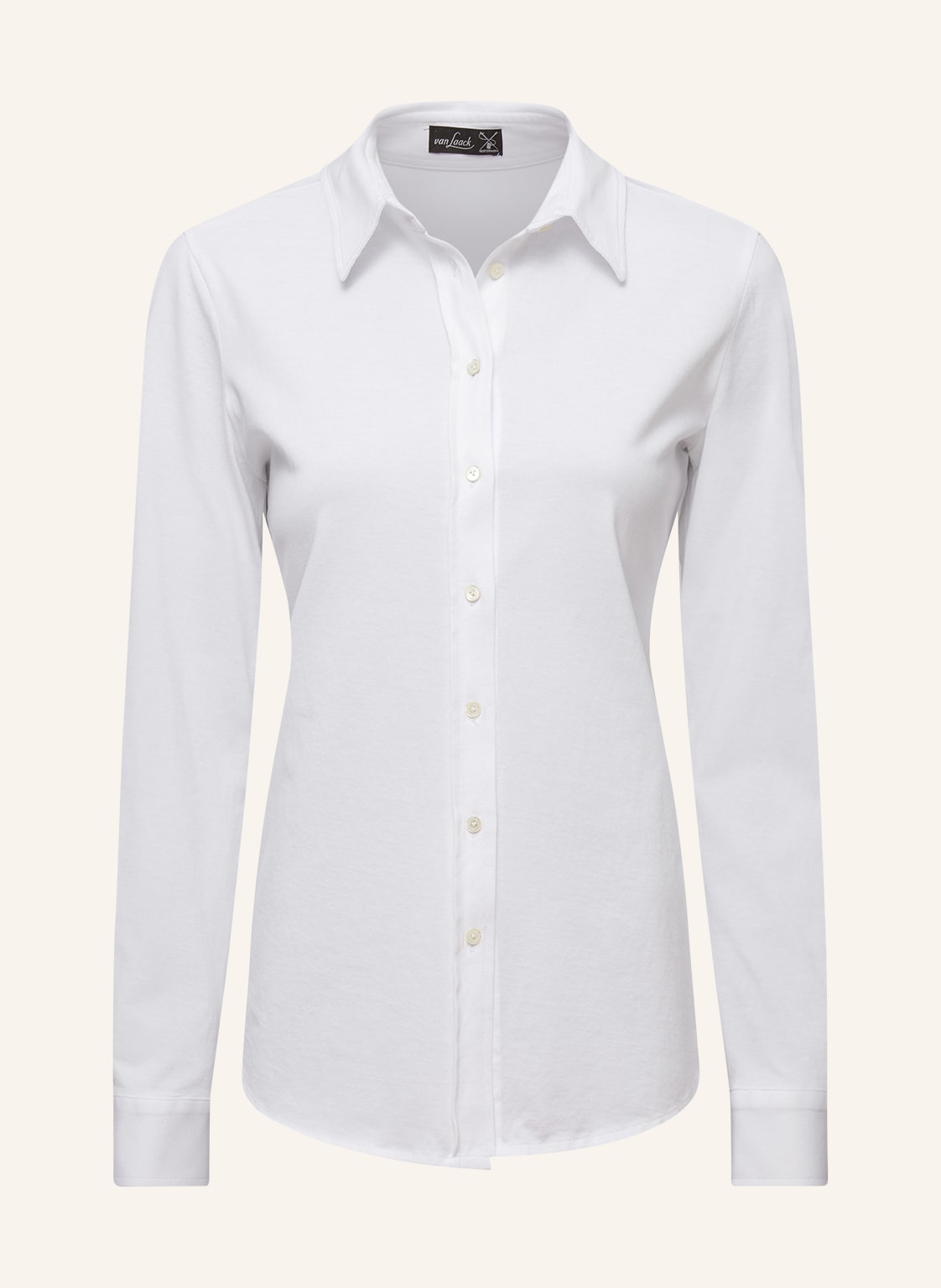 Van Laack Bluse Modern Fit Langer Ärmel Hemdblusenkragen weiss von van Laack