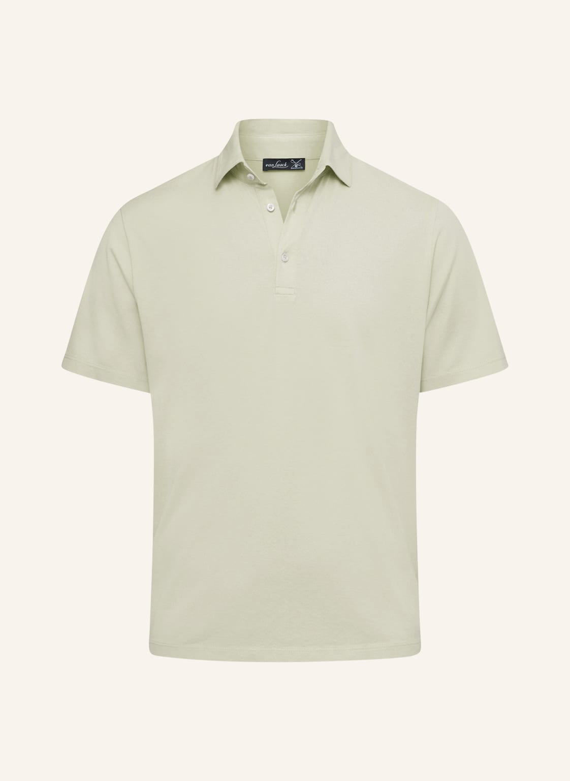 Van Laack Hemd Polo Kurzer Ärmel Kragenlos beige von van Laack