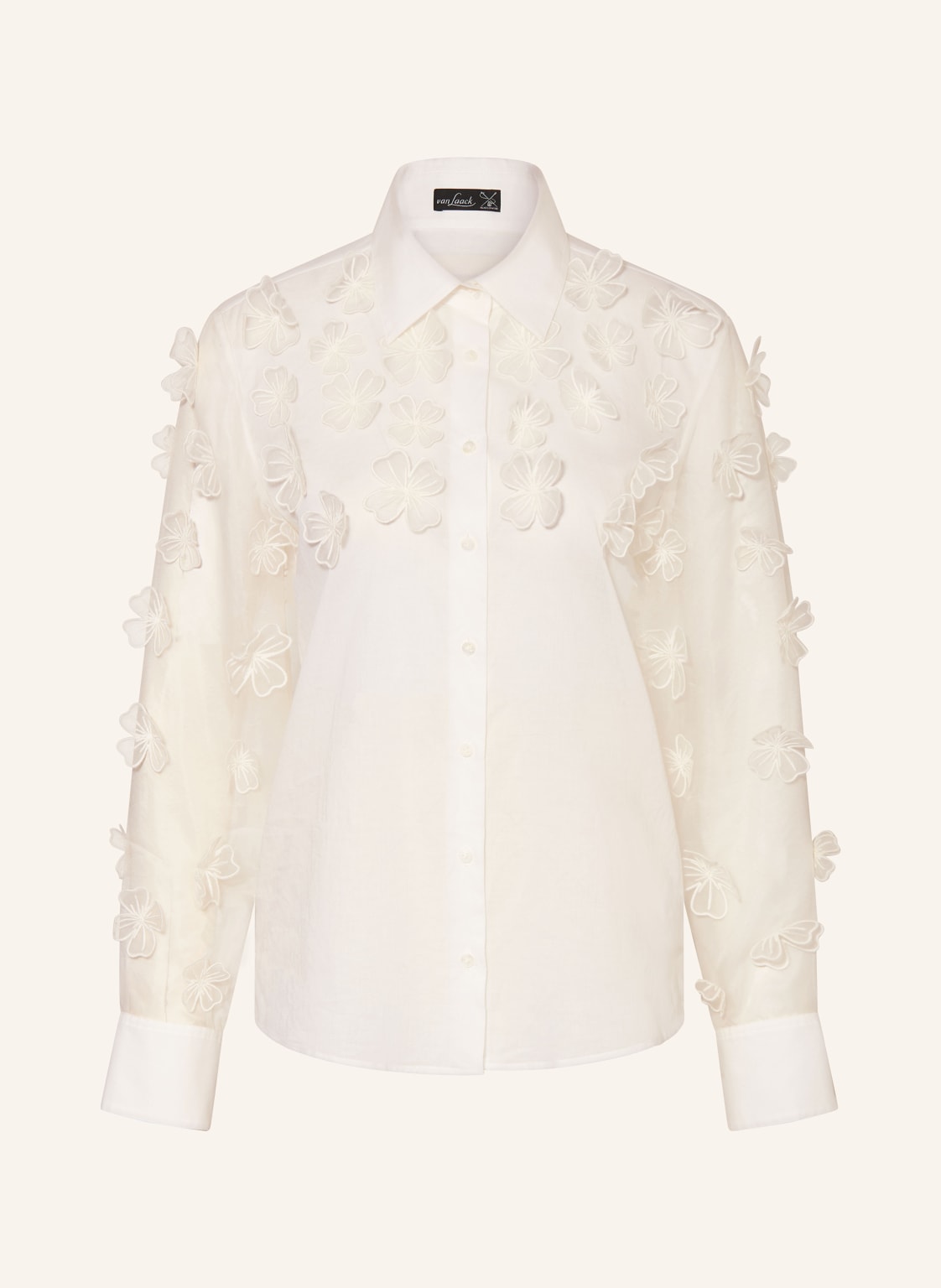 Van Laack Hemdbluse Vl-Celly-Fappl Im Materialmix weiss von van Laack