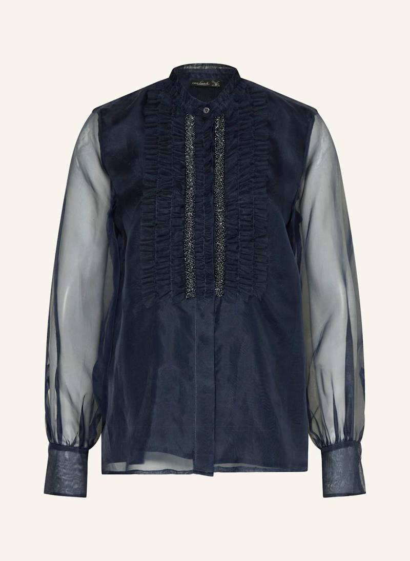 Van Laack Seidenbluse Vl-Tetja-F Mit Rüschen Und Schmuckperlen blau von van Laack