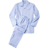 van Laack Herren Pyjama blau Baumwolle unifarben von van Laack