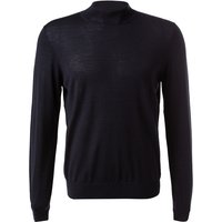 van Laack Herren Stehkragenpullover blau Schurwolle unifarben von van Laack