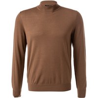 van Laack Herren Stehkragenpullover braun Schurwolle unifarben von van Laack