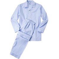 van Laack Herren Pyjama blau Baumwolle unifarben von van Laack