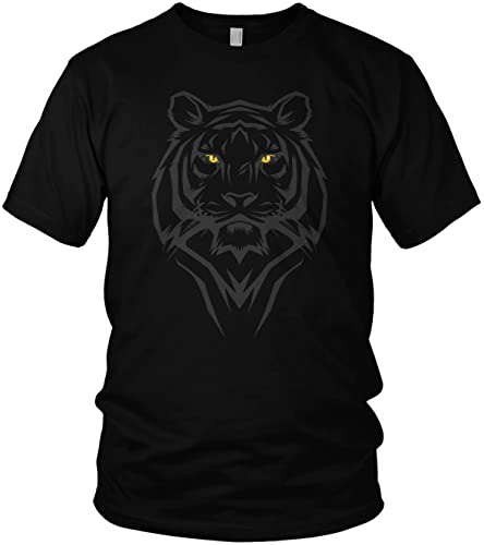 NØRTH Legendary Herren T-Shirt - Tiger Kriegerkult Symbol Brust Aufdruck, nordische Wikinger Walhalla Geschenke für Männer, Odin Thor Valhalla Viking Shirt, Farbe:Schwarz/Gelb, Größe:3XL von vanVerden